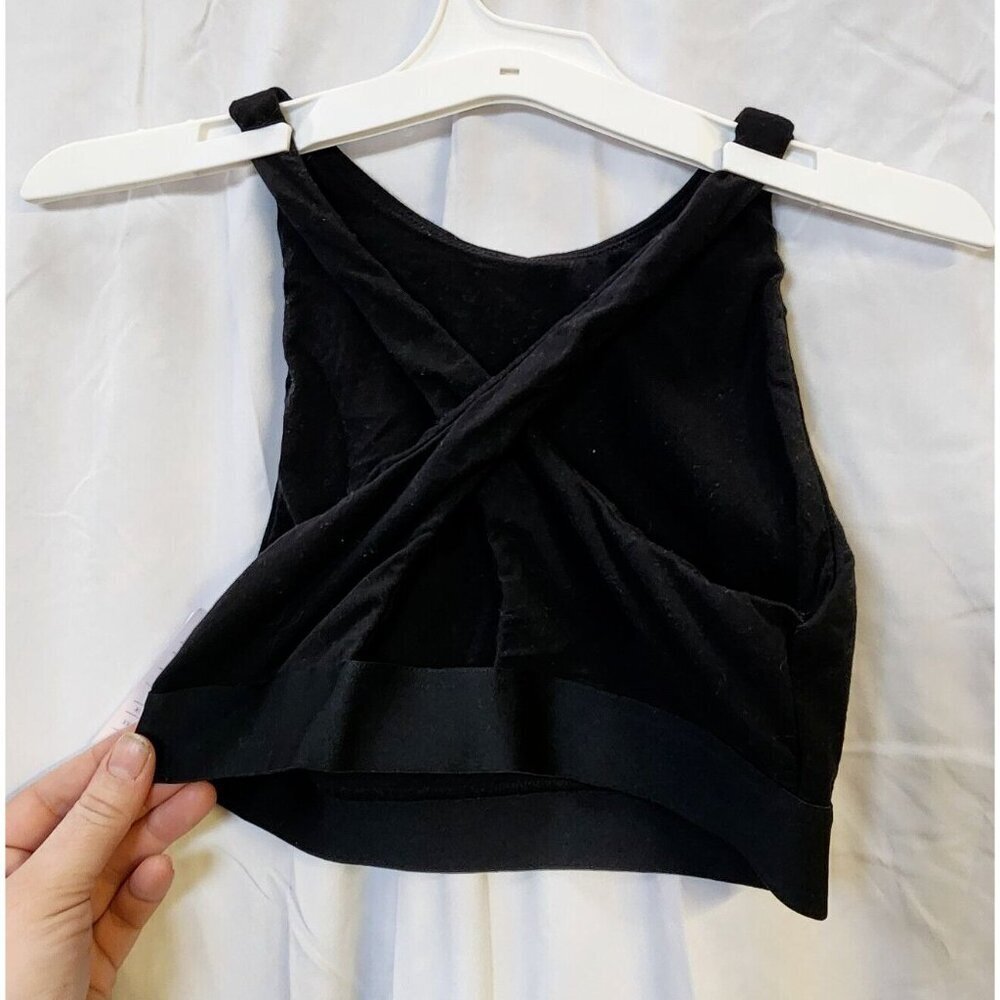 New Auden Women's Black Round-Neck Unlined Racerback Bralette Size M - Picture 2 of 3